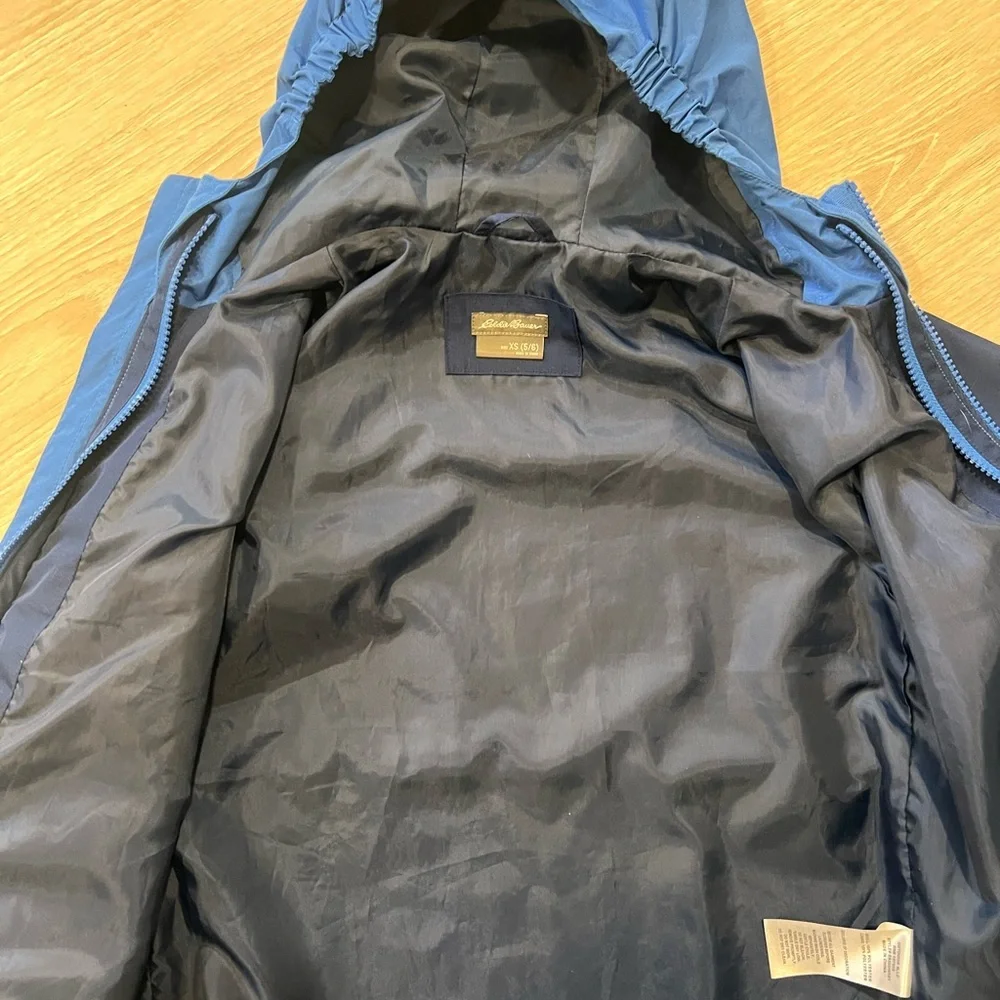 Blue Hooded Windbreaker Jacket